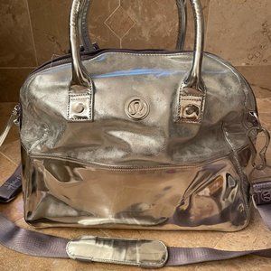 Lululemon Metallic Silver Duffle Bag